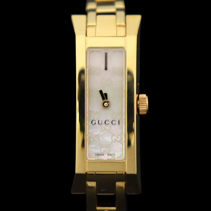 Gucci(구찌) YA110522 110 금장 마더 오브 펄 G-Link 여성 시계