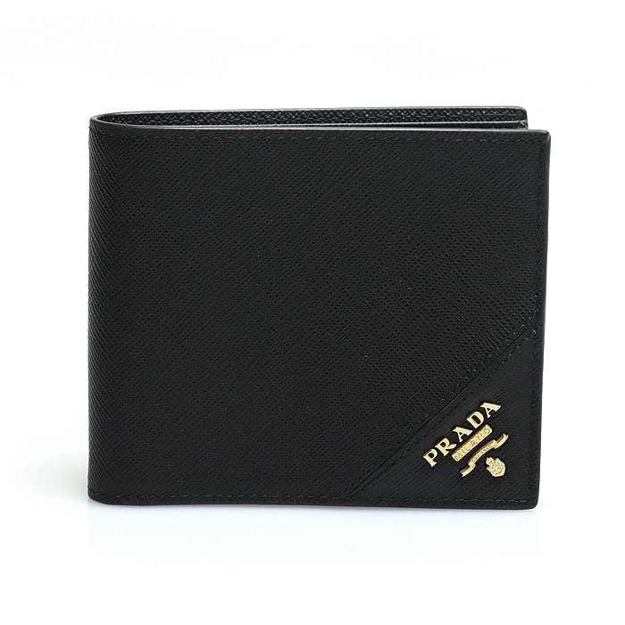 Prada(프라다) 2MO513 블랙 사피아노 금장 레터링 로고 반지갑