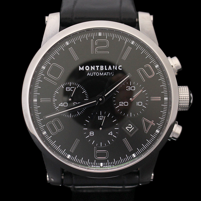 Montblanc(몽블랑) 9670 7141 43MM 오토매틱 타임워커 크로노그래프 스켈레톤 가죽밴드 남성 시계