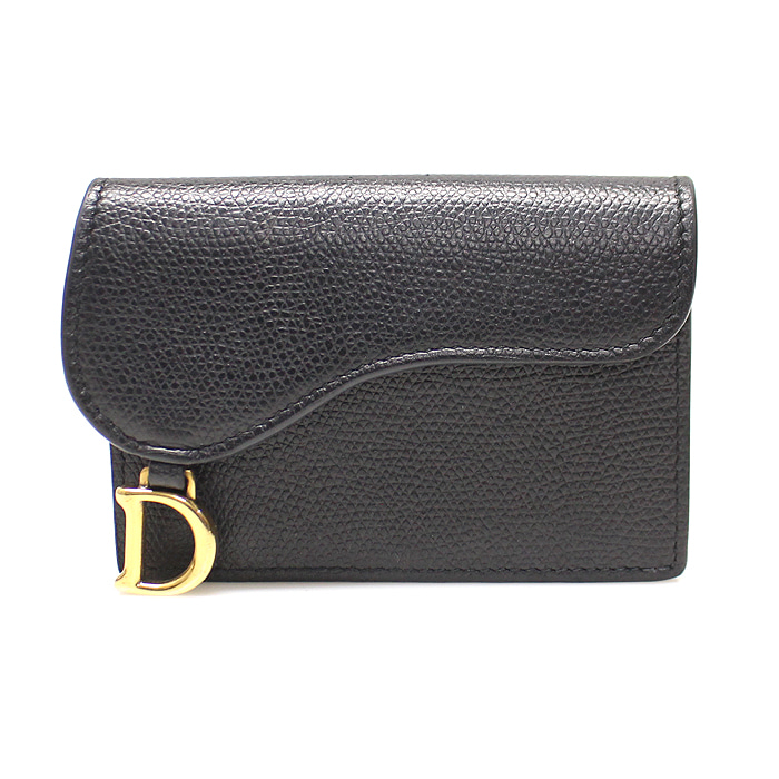 Dior(크리스챤디올) S5611CBAA_M900 블랙 그레인 송아지 가죽 새들 플랩 카드지갑