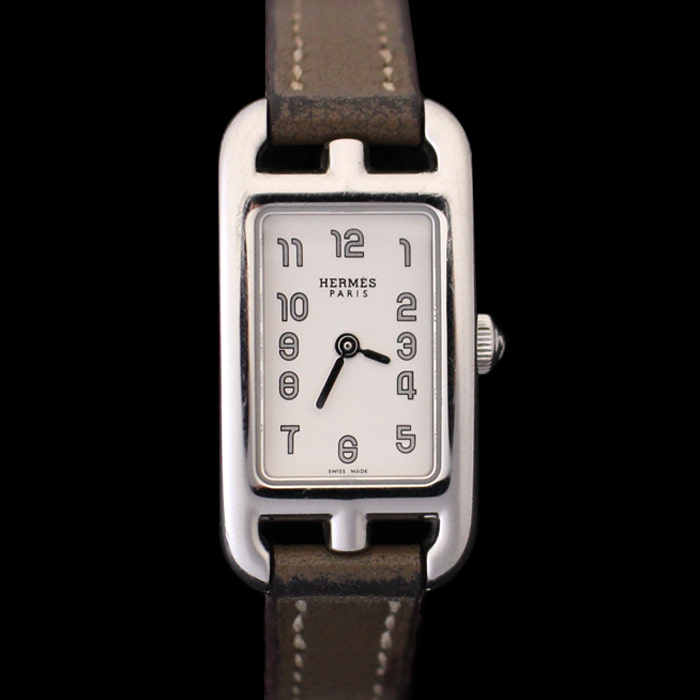 Hermes(에르메스) NA2.110 스틸 쿼츠 케이프 코드 Nantucket 난투켓 에토프 싱글 투어 여성 시계