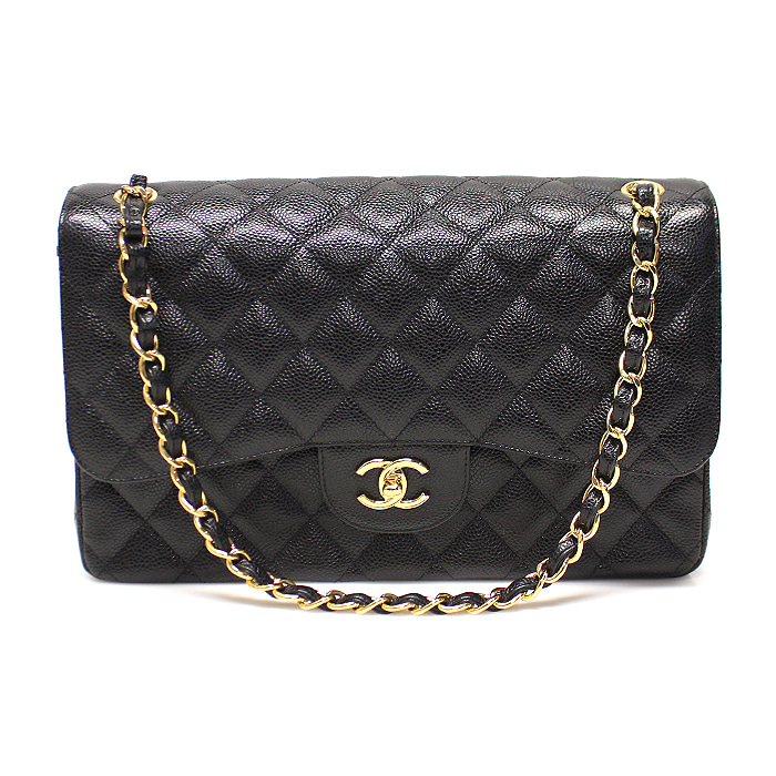 Chanel(샤넬) A58600 블랙 캐비어 금장 체인 클래식 점보 라지 숄더백 (23번대)