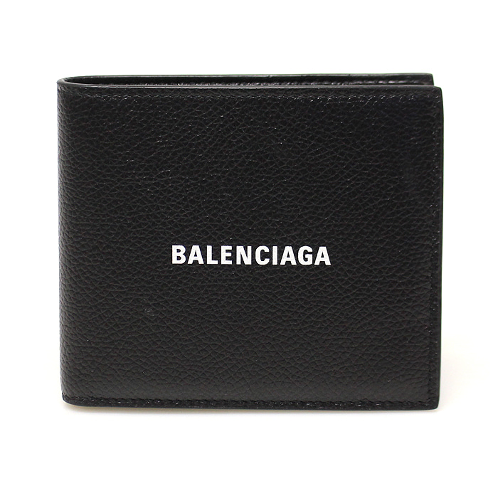 Balenciaga(발렌시아가) 594315 블랙 그레인 카프스킨 에브리데이 캐쉬 스퀘어 코인 반지갑