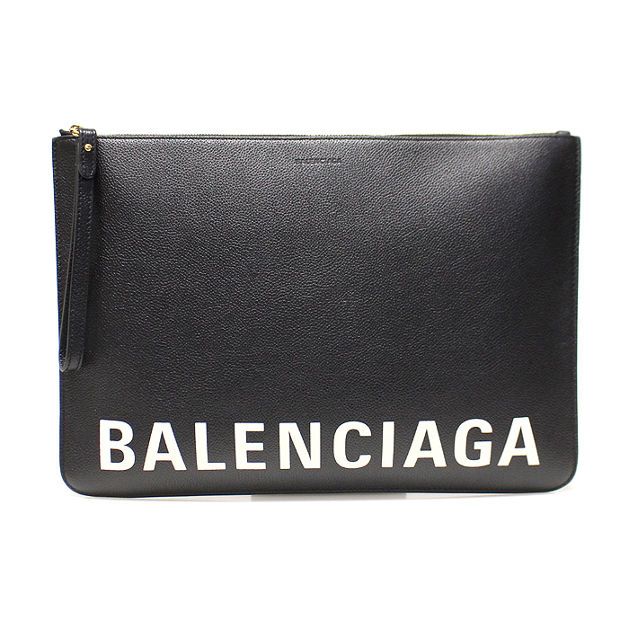 Balenciaga(발렌시아가) 630626 블랙 그레인 카프스킨 캐시 라지 핸드스트랩 클러치