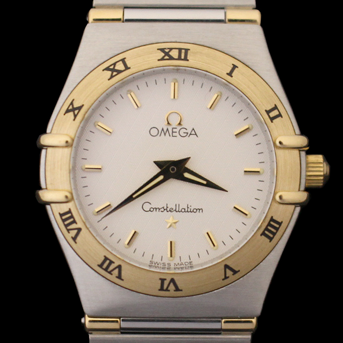 Omega(오메가) 1312.30 18K 옐로우 골드 스틸 콤비 쿼츠 컨스틸레이션 하프바 남성 시계