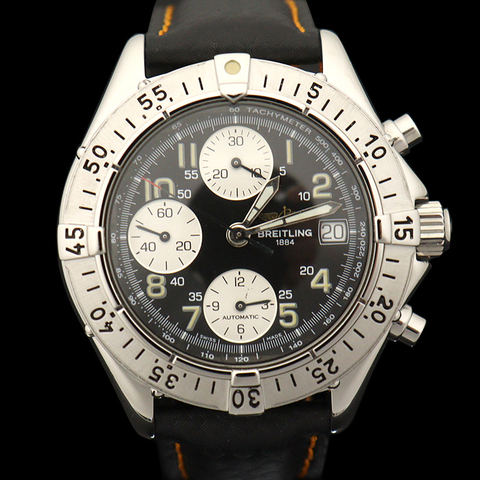 Breitling(브라이틀링) A13035 41MM 스틸 오토매틱 크로노 콜트 가죽 밴드 남성 시계