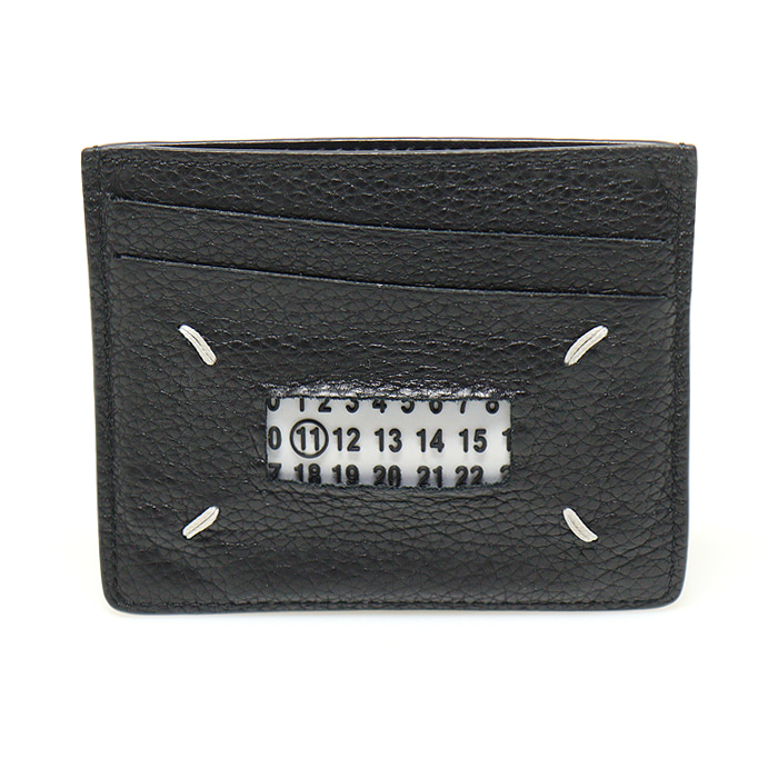 Maison Margiela(메종마르지엘라) S35UI0432 P2393 블랙 레더 시그니처 4 스티치 넘버 카드 지갑