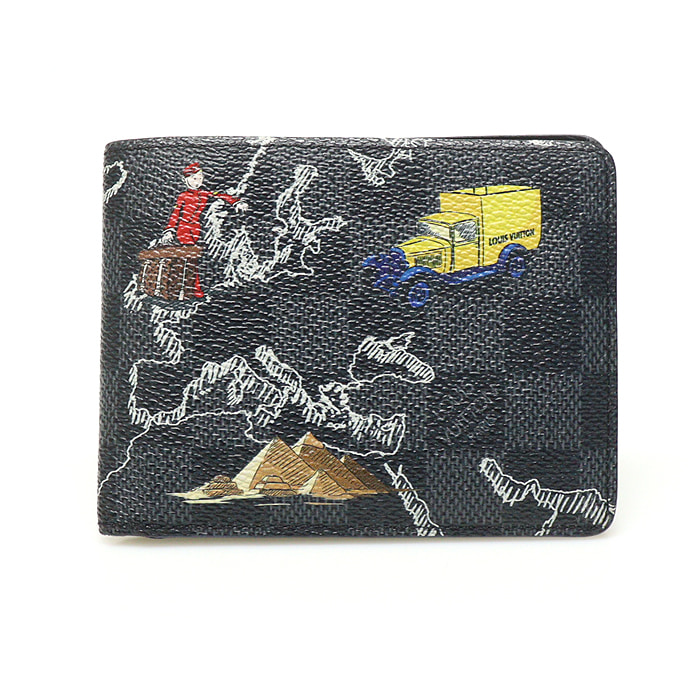 Louis Vuitton(루이비통) N60281 리미티드 다미에 그라파이트 캔버스 맵 슬렌더 월릿 반지갑