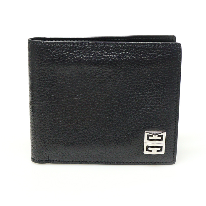 Givenchy(지방시) BK608NK18A 블랙 그레인 카프스킨 은장 4G 로고 반지갑