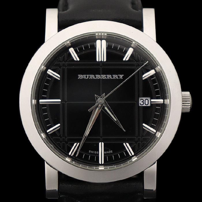 Burberry(버버리) BU1354 38MM 스틸 쿼츠 블랙 다이얼 헤리티지 가죽밴드 남성 시계