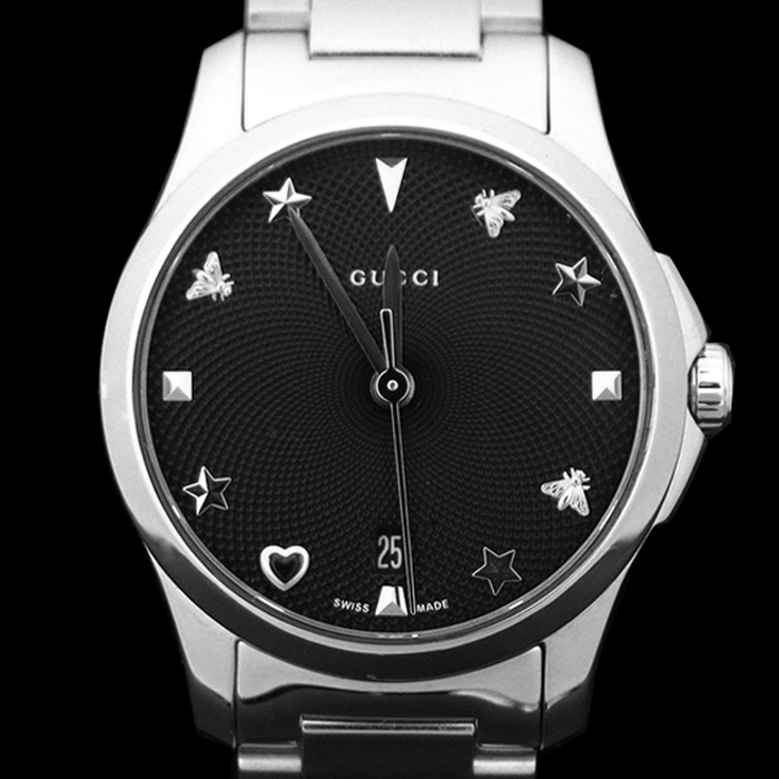 Gucci(구찌) YA126573 126.5 27MM 스틸 쿼츠 G 타임리스 스타 비 여성 시계