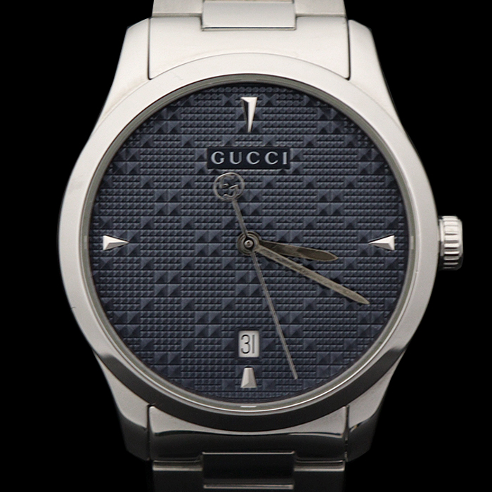 Gucci(구찌) YA1264025 126.4 38MM 스틸 쿼츠 청판 G-Timeless 타임리스 남성 시계
