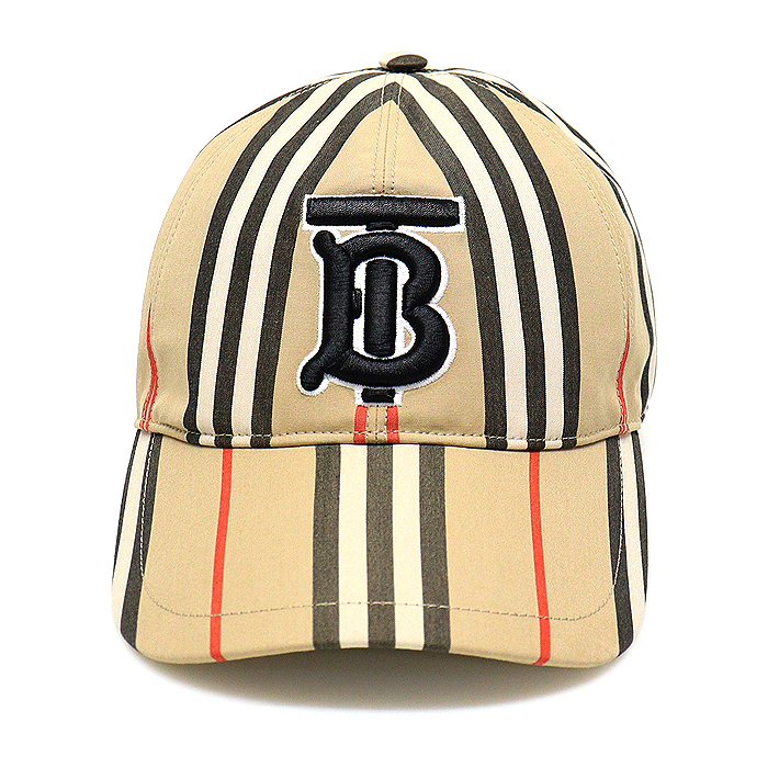 Burberry(버버리) 80269241 아카이브 베이지 아이콘 스트라이프 패턴 모노그램 모티프 야구 모자 S