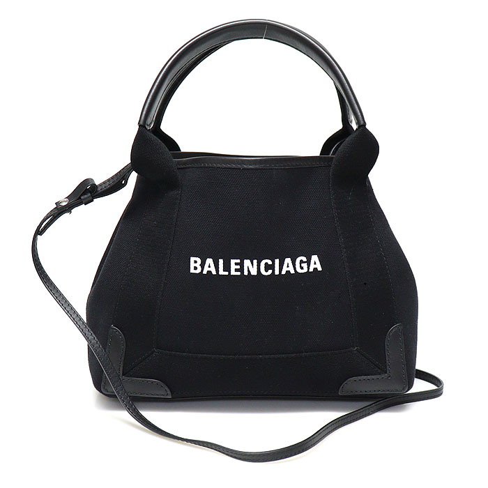 Balenciaga(발렌시아가) 390346 블랙 코튼 캔버스 카바스 카바스 Navy XS 토트 2WAY