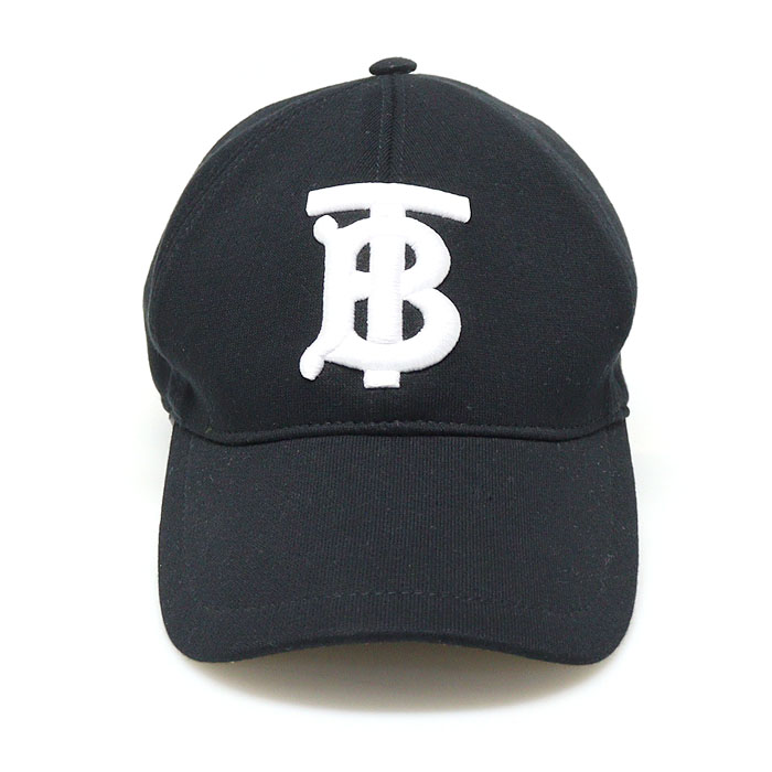 Burberry(버버리) 80109461 블랙 코튼 모노그램 모티프 TB 자수 야구 모자 M
