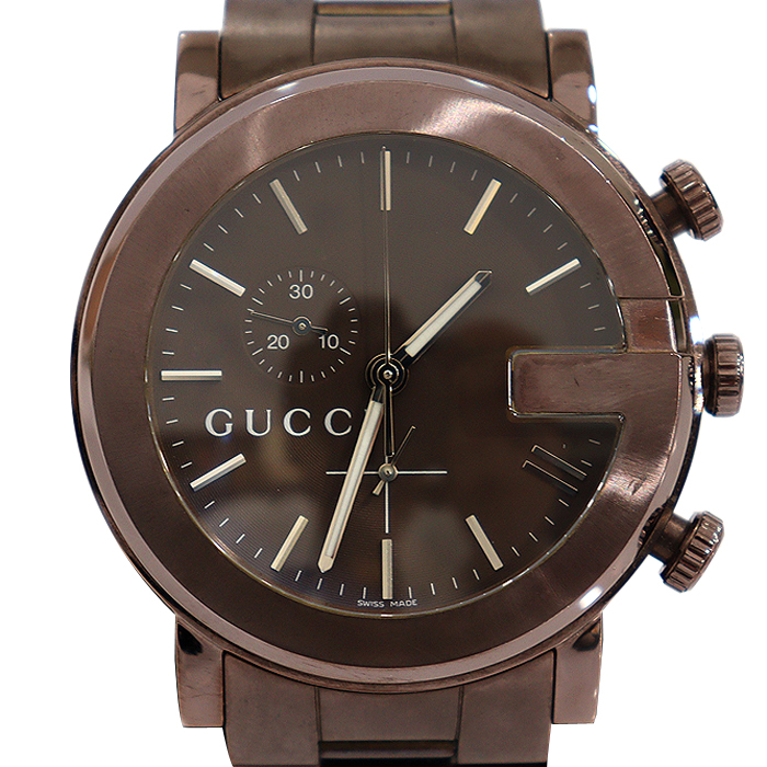 Gucci(구찌) YA101341 101M 44MM 브라운 PVD 쿼츠 G-크로노 XL 남성 시계